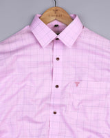 Venom Pink Formal Check Linen Cotton Shirt