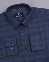 Virgo Blue Twill Check Premium Gizza Cotton Shirt