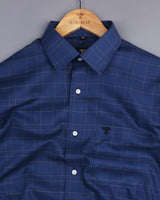 Luxe Blue Twill Check Dobby Cotton Premium Gizza Shirt