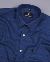 Luxe Blue Twill Check Dobby Cotton Premium Gizza Shirt