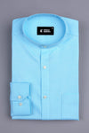 Turquoise sky blue dobby texture shirt