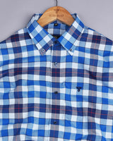 Jurassic Blue Multicolored Oxford Cotton Check Shirt