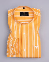 Yellow Zimpai With White Stripe Premium Cotton Shirt