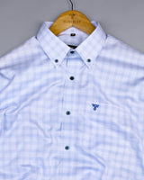 SkyBlue With White Dobby Check Gizza Cotton Shirt