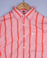 Kenya Yam Orange With White Stripe Premium Cotton Shirt