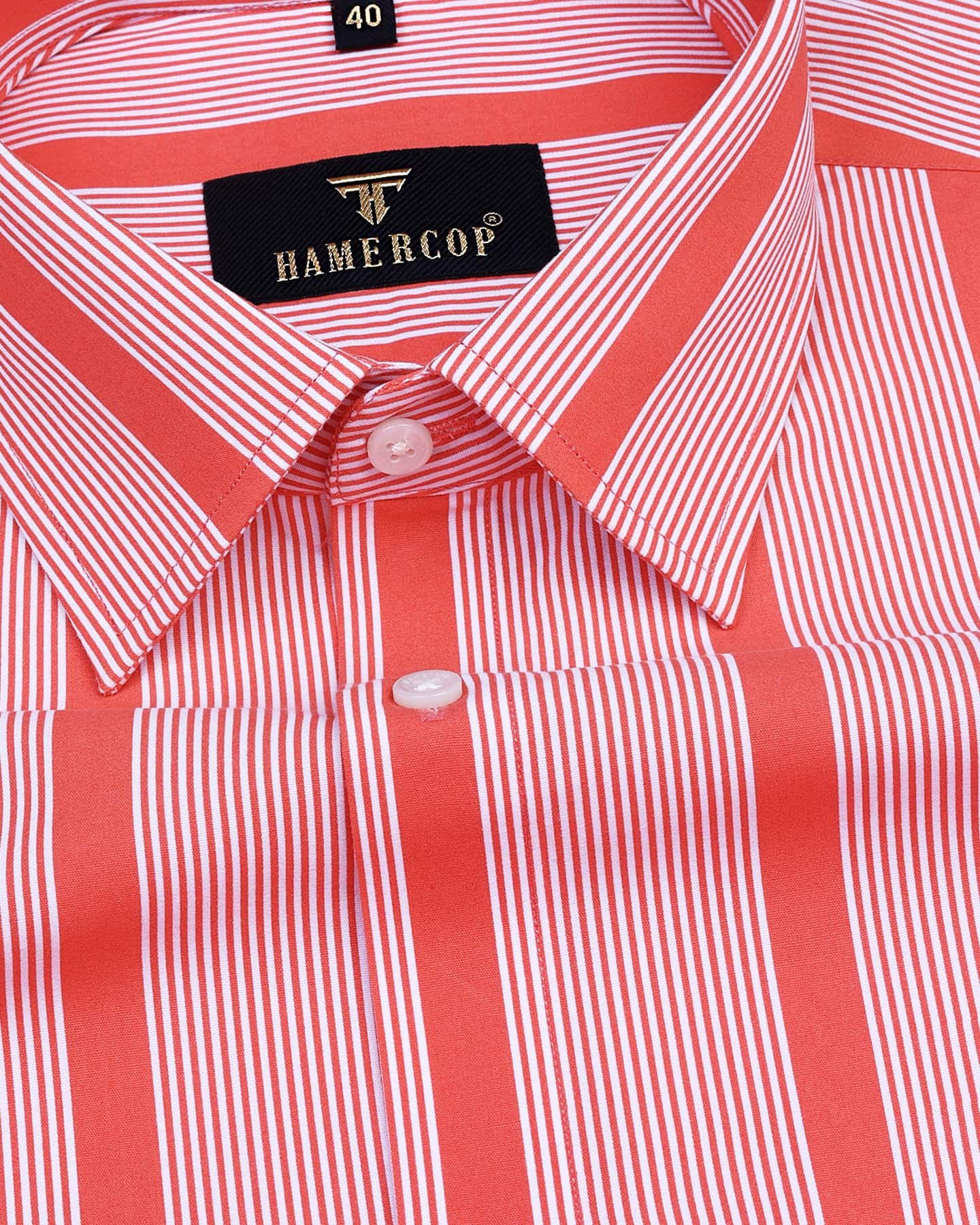 Kenya Yam Orange With White Stripe Premium Cotton Shirt – Hamercop