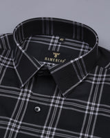 Topaz Black With Gray Twill Check Premium Dobby Shirt