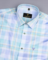 Colmar Blue With Aqua Twill Check Premium Cotton Shirt