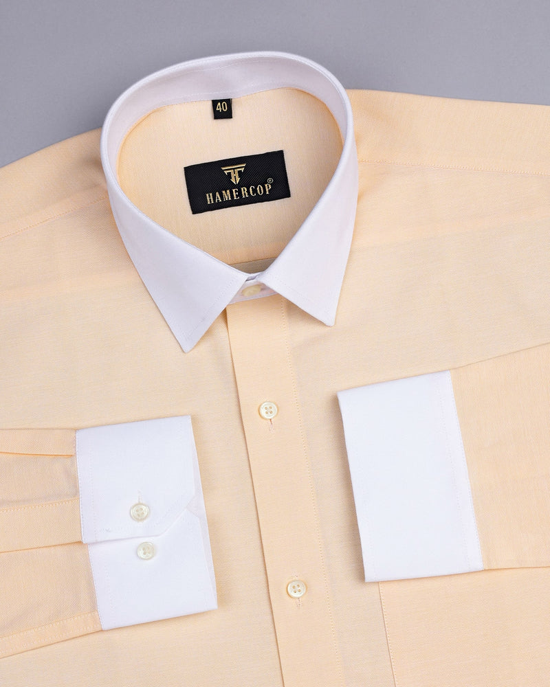Dusty Yellow Oxford Cotton Designer Solid Formal Shirt