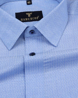 Lupi Skyblue Dobby Cotton Solid Formal Shirt