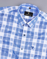 Canvas Blue With White Check Formal Cotton Shirt
