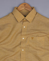 Granola Mustard Houndstooth Dobby Cotton Shirt