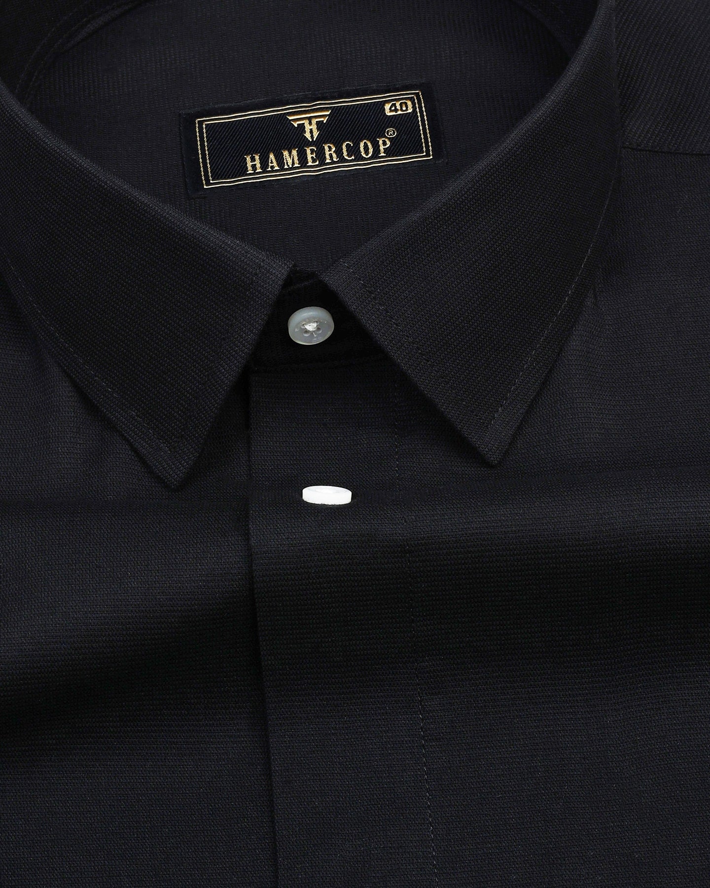 Asphalt Black Dobby Cotton Solid Shirt – Hamercop