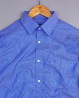 Ripon Blue Dobby Texture Solid Cotton Formal Shirt