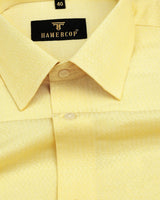 Lupi Yellow Dobby Cotton Solid Formal Shirt