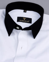White Oxford With Black Cuff Collar Formal Cotton Shirt