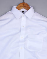 White Solid Linen Cotton Formal Shirt