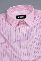 Pale pink with ash grey line  regency stripe shirt