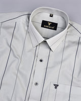 Ceramic Gray With Black Stripe Formal Cotton Shirt