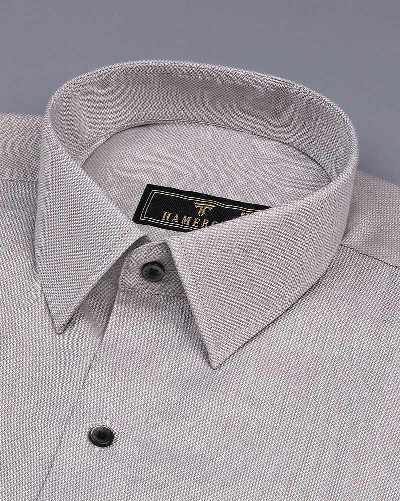 Lava Gray Dobby Solid Cotton Formal Shirt