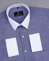 Ellora Blue Beutiful Dobby Textured Designer Cotton Shirt
