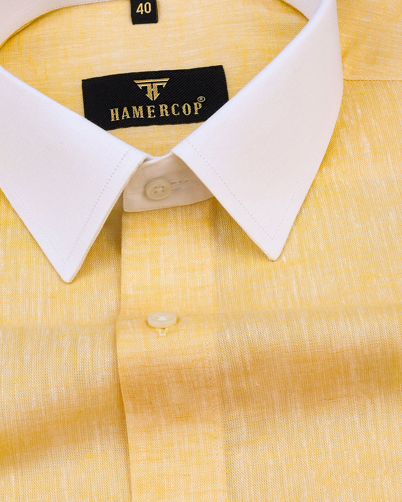 Yellow Soft Linen Cotton Designer Shirt – Hamercop