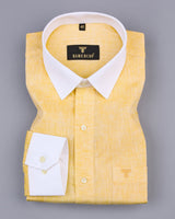 Yellow Soft Linen Cotton Designer Formal Shirt