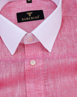 Pink Soft Linen Cotton Designer Formal Shirt
