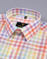 Mojito Rainbow Multicolored Check Linen Cotton Shirt
