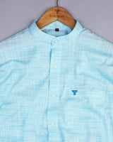 Aquarium Blue Two Shaded Amsler Cotton Shirt