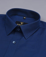 RoyalBlue Dobby Solid Cotton Formal Shirt