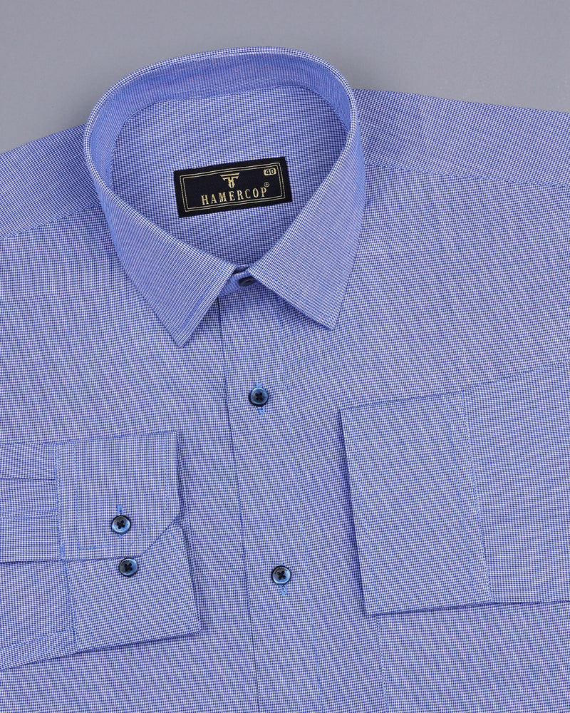 Tailored Fit Micro Dobby Shirt Lilac - Calibre Menswear