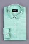 Fern green with light black line check shirt