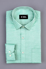 Fern green with light black line check shirt
