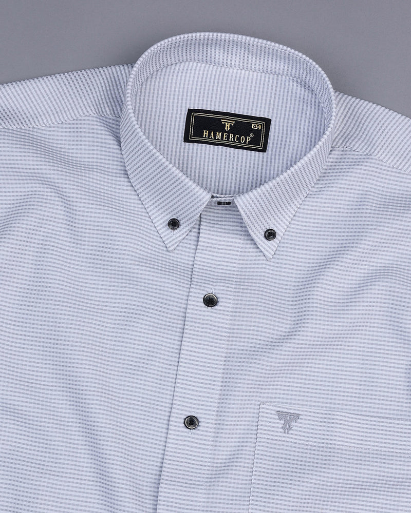 Leocorn Gray Dobby Textured Formal Cotton Shirt