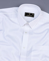 Salt White Solid Dobby Cotton Formal Shirt