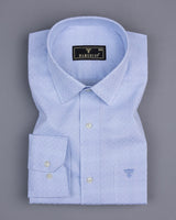 Swiss Blue With White Box Premium Cotton Gizza Shirt