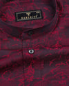 Mahogany Maroon Shadow Jacquard Premium Giza Cotton Shirt