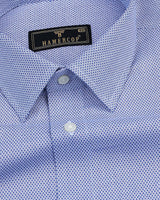 Everest Blue With White Dobby Textured Cotton Shirt