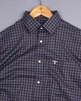 Brown With SkyBlue Twill Gingham Check Cotton Shirt