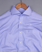 Ozone Blue With White Dobby Texture Cotton Shirt