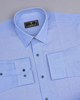 SkyBlue With Micro Diamond Shaped Dobby Cotton Formal Shirt
