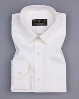 Creamish White Self Checked Jacquard Dobby Cotton Shirt