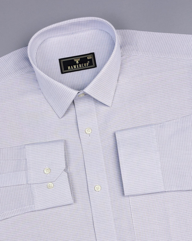 Shark Gray With White Weft Stripe Formal Cotton Shirt