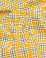 Turmeric Yellow Yarn Dyed Check Formal Cotton Shirt