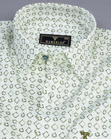 Mellow Mint Green Colored Flower Printed Cotton Shirt