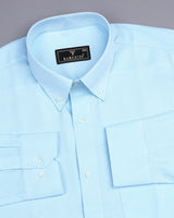 AquaBlue Zoho Small Dobby Square Check Solid Cotton Shirt