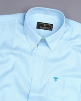 AquaBlue Zoho Small Dobby Square Check Solid Cotton Shirt