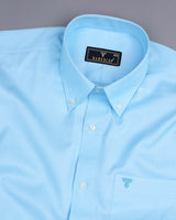 Vasaka Aqua Blue And White Micro Square Check Shirt