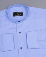 Zovic SkyBlue And White Micro Square Check Premium Shirt